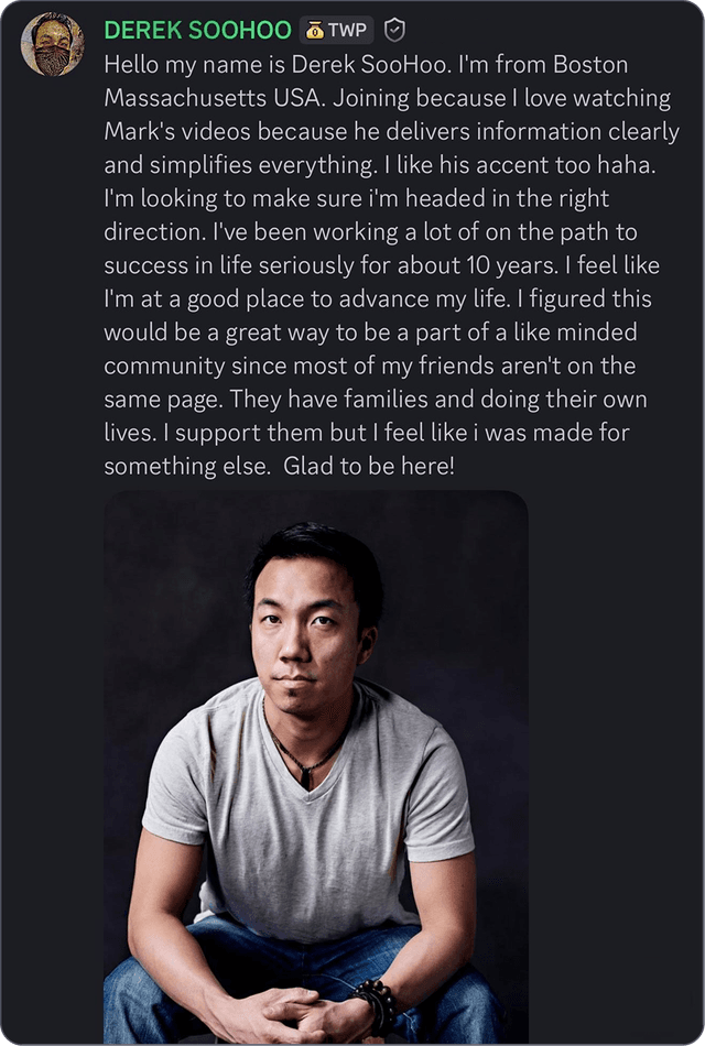Community testimonial