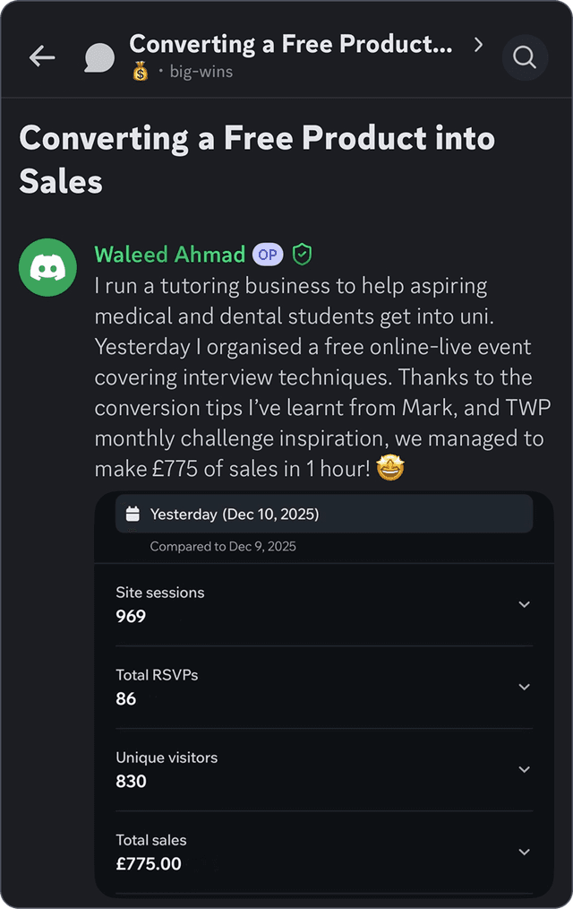 Community testimonial