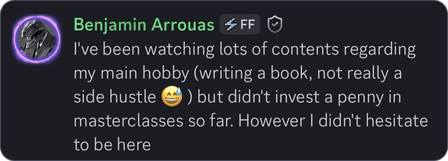 Community testimonial